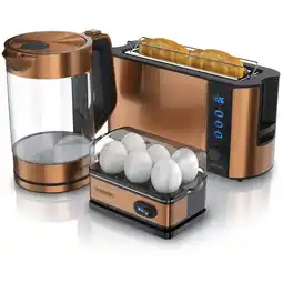 Netto Marken-Discount Arendo Frühstücksset 3 teilig, Wasserkocher, Toaster, Eierkocher Angebot