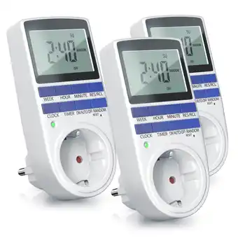 Netto Marken-Discount BEARWARE 3x Zeitschaltuhr, digital, 2,1 LCD-Display, max. 3680W, 10 Programme, Zufallsschaltung Angebot