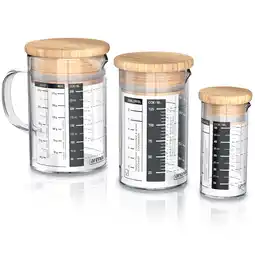 Netto Marken-Discount Arendo Messkrug Set 50, 125, 250 ml, Glas, luftdicht, mit Deckel Angebot