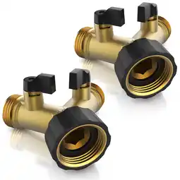 Netto Marken-Discount Brandson 2x Wasserventil 2 Wege – Y-Verteiler für 3/4 Zoll Wasserhahn Splitter Angebot