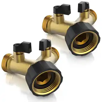 Netto Marken-Discount Brandson 2x Wasserventil 2 Wege – Y-Verteiler für 3/4 Zoll Wasserhahn Splitter Angebot