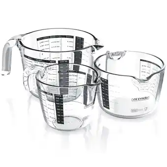 Netto Marken-Discount Arendo Messkrug Set 250, 500, 1000 ml, hitzebeständig, Borosilikatglas Angebot