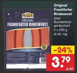 Netto Marken-Discount Original Frankfurter Rindswurst Angebot
