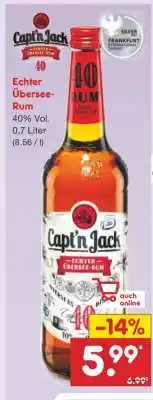 Netto Marken-Discount Captn Jack Echter Übersee-Rum Angebot