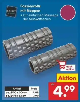 Netto Marken-Discount Faszienrolle mit Noppen Angebot