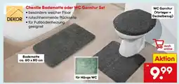 Netto Marken-Discount Chenille Badematte oder WC Garnitur Set Angebot