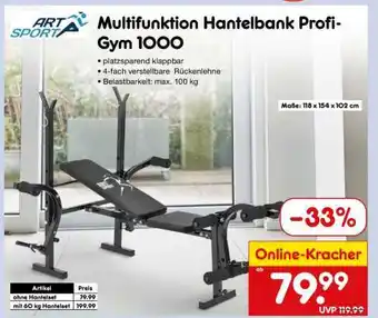Netto Marken-Discount Multifunktion Hantelbank Profi-Gym 1000 Angebot