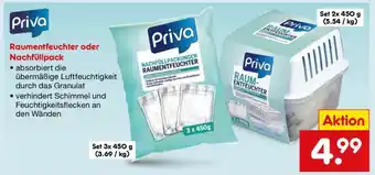 Netto Marken-Discount Priva Raumentfeuchter oder Nachfüllpack Angebot