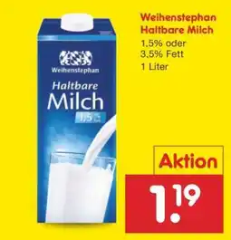 Netto Marken-Discount Weihenstephan Haltbare Milch Angebot