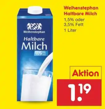 Netto Marken-Discount Weihenstephan Haltbare Milch Angebot