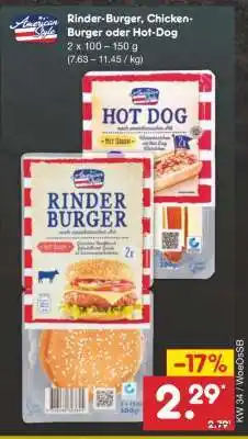 Netto Marken-Discount Rinder-Burger, Chicken-Burger oder Hot-Dog Angebot