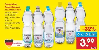 Netto Marken-Discount Gerolsteiner Mineralwasser oder Nearwater Angebot