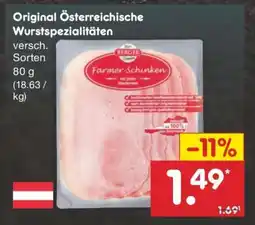 Netto Marken-Discount Original Österreichische Wurstspezialitäten Angebot