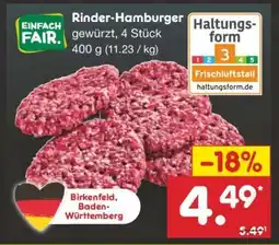 Netto Marken-Discount Rinder-Hamburger Angebot