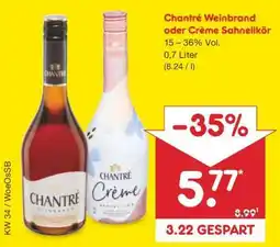 Netto Marken-Discount Chantré Weinbrand oder Crème Sahnelikör Angebot