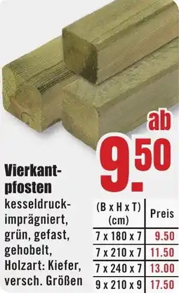 B1 Discount Baumarkt Vierkantpfosten Angebot