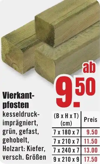 B1 Discount Baumarkt Vierkantpfosten Angebot