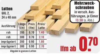 B1 Discount Baumarkt Latten Angebot