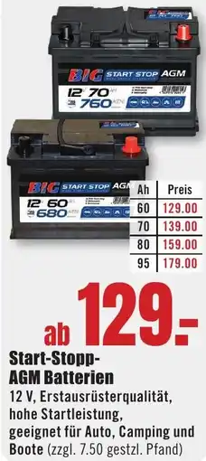 B1 Discount Baumarkt Start-Stopp AGM Batterien Angebot