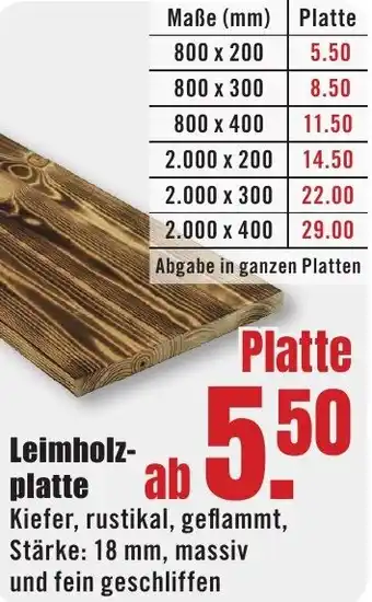 B1 Discount Baumarkt Leimholzplatte Angebot