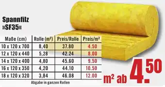 B1 Discount Baumarkt Spannfilz SF35 Angebot