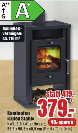 B1 Discount Baumarkt Kaminofen Lulea Stahl Angebot