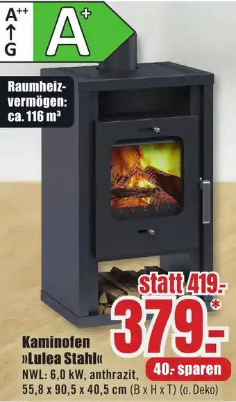 B1 Discount Baumarkt Kaminofen Lulea Stahl Angebot