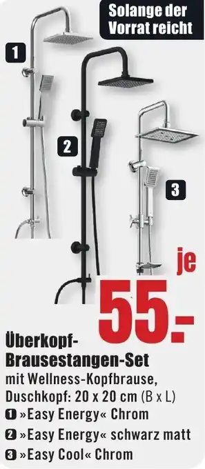 B1 Discount Baumarkt Überkopf Brausestangen-Set Angebot