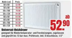 B1 Discount Baumarkt Universal-Heizkörper Angebot