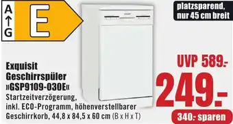 B1 Discount Baumarkt Exquisit Geschirrspüler GSP9109-030E Angebot