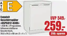B1 Discount Baumarkt Exquisit Geschirrspüler GSP6012-030E Angebot