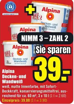 B1 Discount Baumarkt Alpina Decken- und Wandweiß Angebot