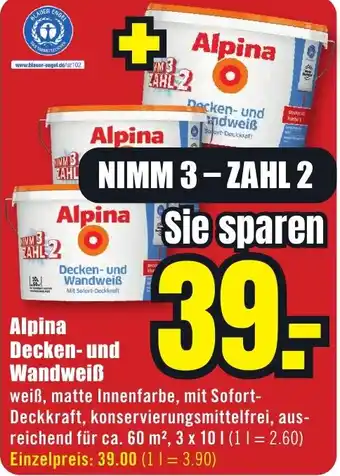 B1 Discount Baumarkt Alpina Decken- und Wandweiß Angebot