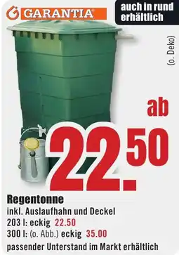 B1 Discount Baumarkt GARANTIA Regentonne Angebot