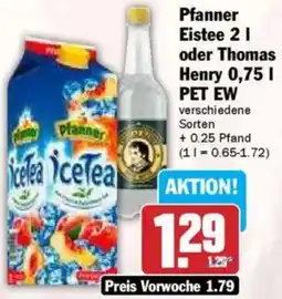 HIT Pfanner Eistee oder Thomas Henry Angebot