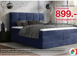 Möbelzentrum Pforzheim Esposa boxspringbett inkl. bettkasten Angebot