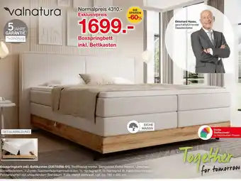 Möbelzentrum Pforzheim Valnatura boxspringbett inkl. bettkasten Angebot