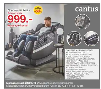 Möbelzentrum Pforzheim Cantus massagesessel Angebot