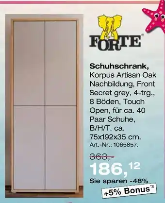 Möbel Inhofer Forte schuhschrank Angebot
