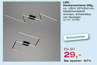 Möbel Inhofer Led-deckenschiene 5flg Angebot