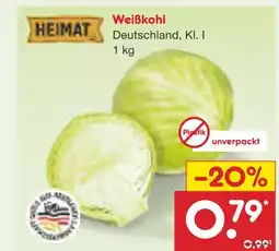 Netto Marken-Discount Heimat weißkohl Angebot