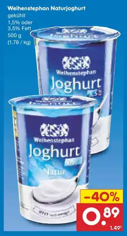 Netto Marken-Discount Weihenstephan naturjoghurt Angebot