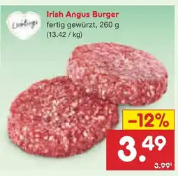 Netto Marken-Discount Irish angus burger Angebot