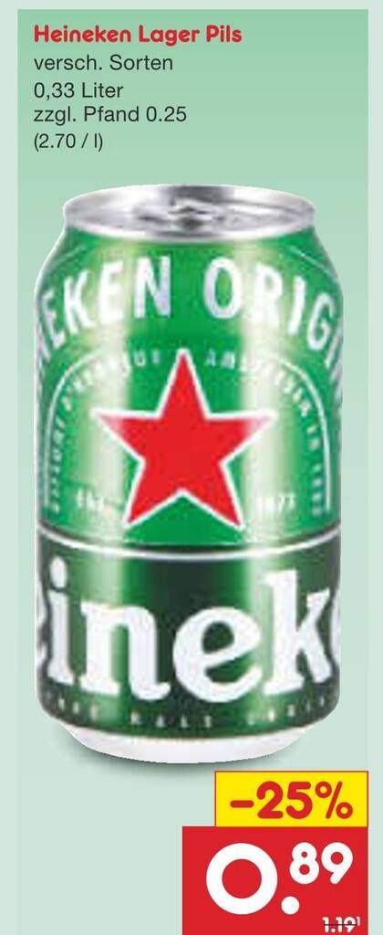 Verwunderlich Heineken Angebot Netto Fotos