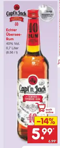 Netto Marken-Discount Cap'n jack echter übersee-rum Angebot