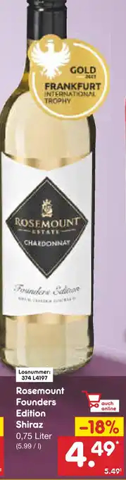 Netto Marken-Discount Rosemount estate founders edition shiraz Angebot