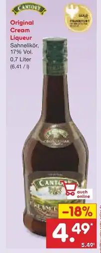 Netto Marken-Discount Caniora original cream liqueur Angebot