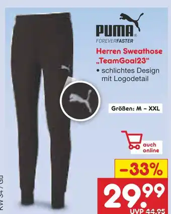Netto Marken-Discount Puma herren sweathose teamgoal23 Angebot