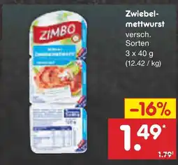 Netto Marken-Discount Zimbo zwiebemettwurst Angebot