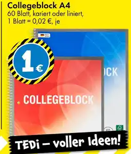 TEDi Collegeblock a4 Angebot